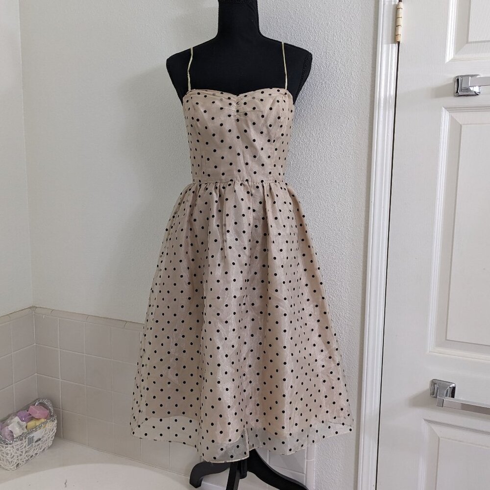 Papell Boutique Evening Polka Dot Dress (Size 4)